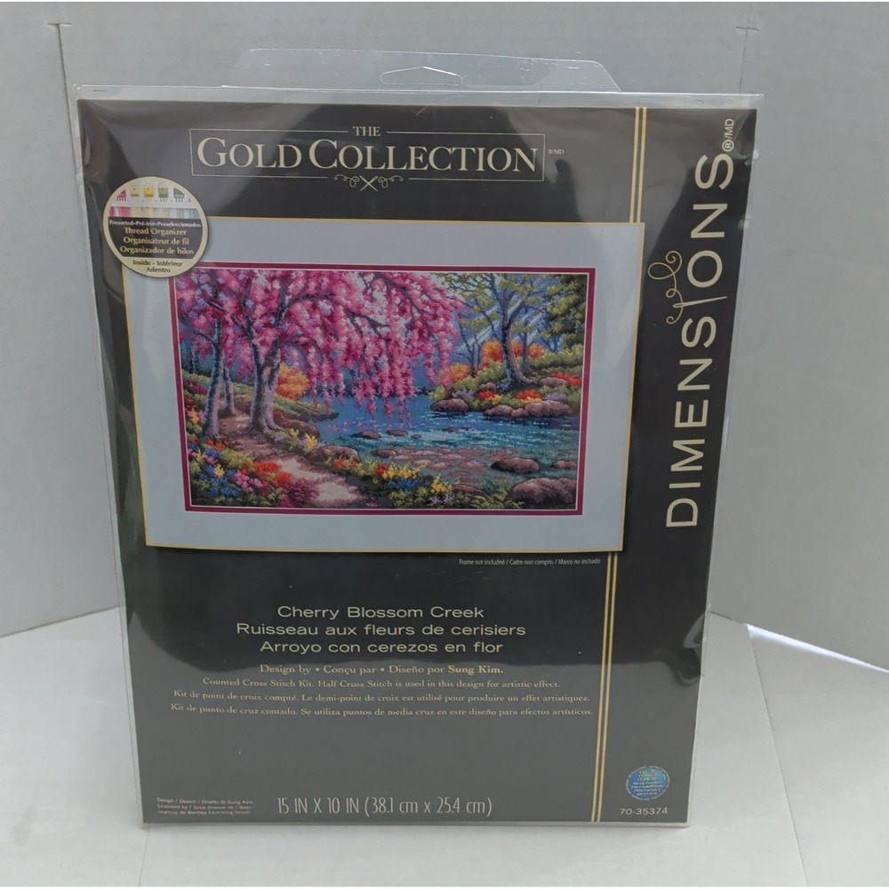 Dimensions Counted Cross Stitch Kit Cherry Blossom Creek 70-35374